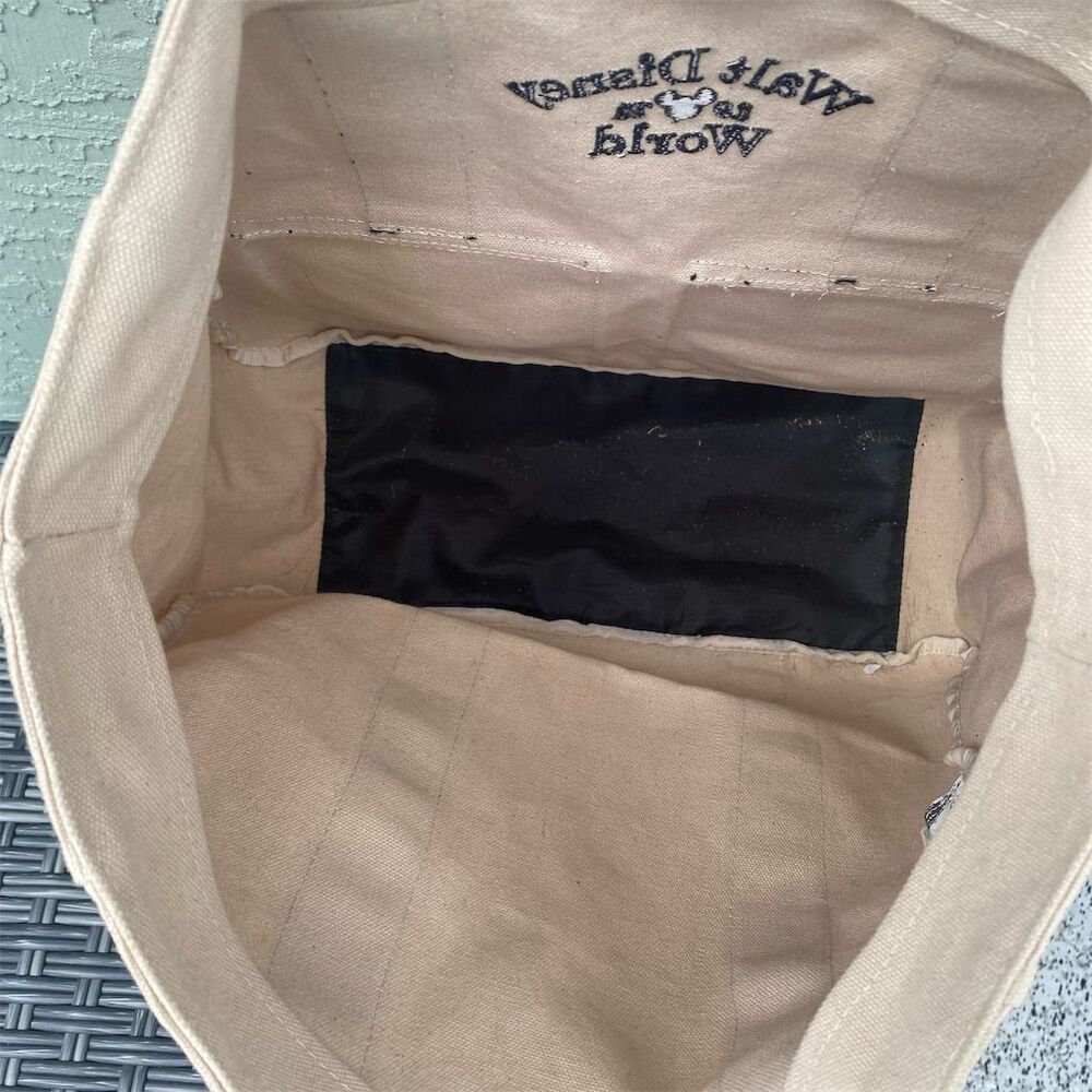 Disney Walt Disney World 1971 Large Canvas Tote Bag Beige - Picture 11 of 14